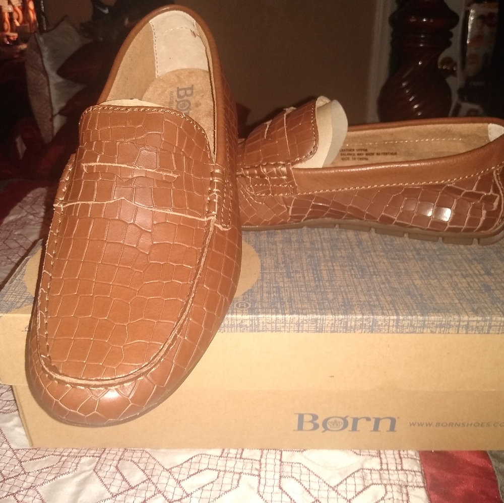 Mens brown leather loafers/ Never worn